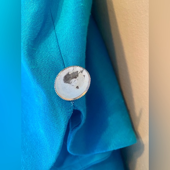 🦋BARBARA CHODOS🦋 for MICHAEL MARCELLA VTG SATIN PUFF SLEEVE JEWEL DROP WAIST👗 - Picture 6 of 13